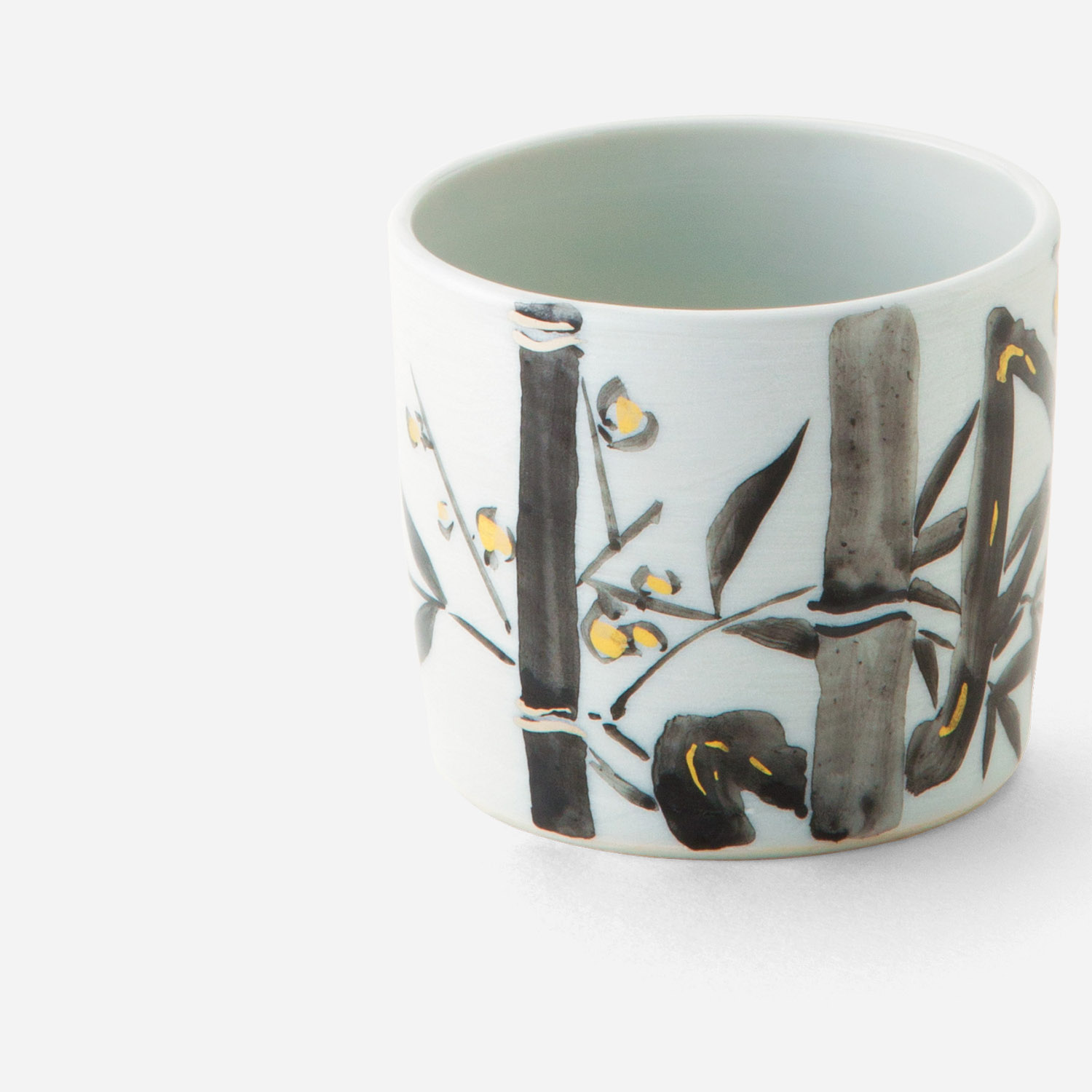 煎茶碗 銀彩黒 竹梅 | 西川貞三郎商店