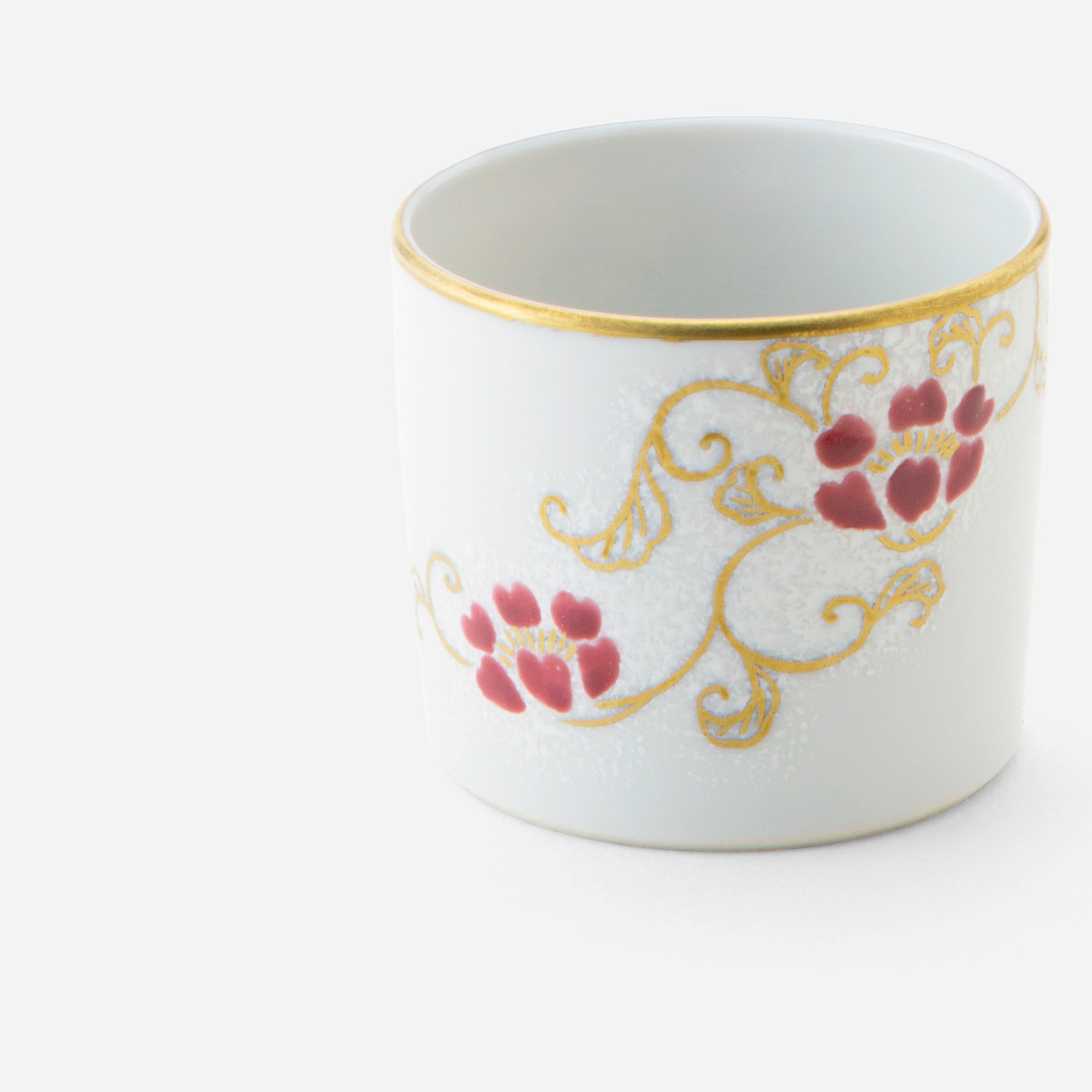 903『赤絵銀彩 花唐草 ぐい呑』永楽 /骨董品 古美術 古玩 アンティーク