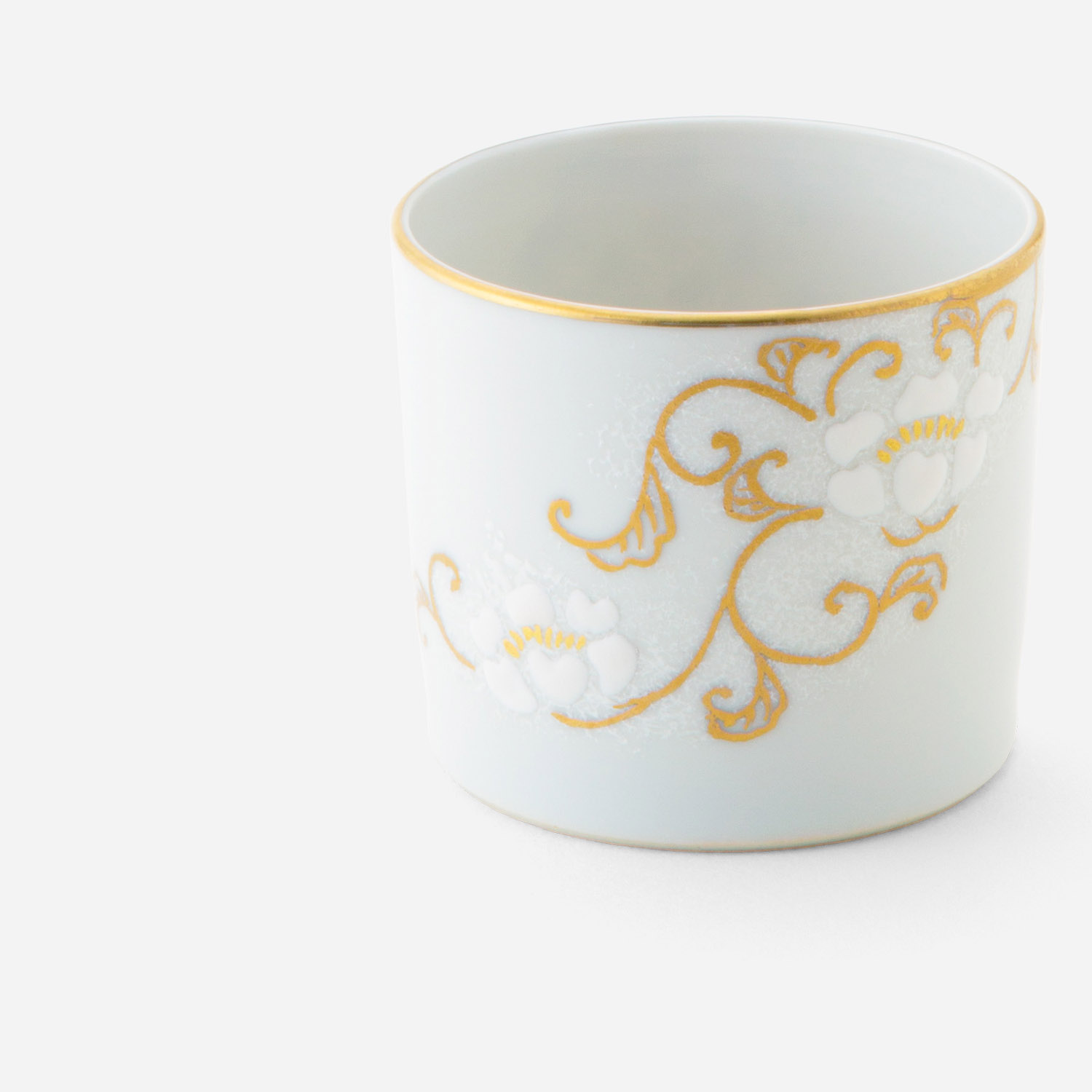 ぐい呑 金銀彩薔薇唐草 白 | 西川貞三郎商店