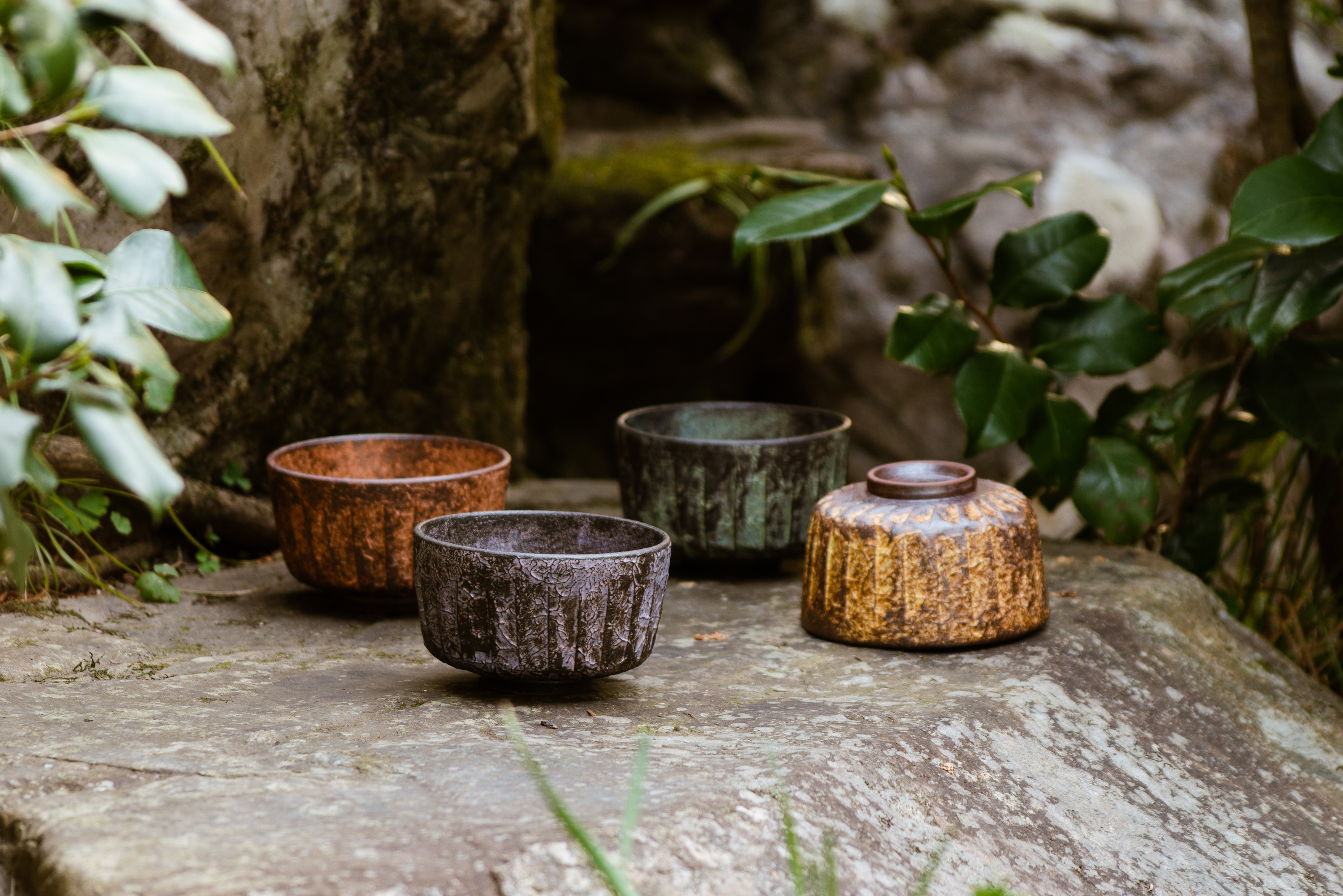 抹茶碗 紫釉 そぎ紋 | 西川貞三郎商店