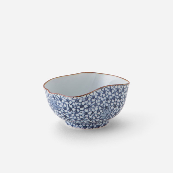 鳳】京紫山 作 染付金彩 煎茶碗 未使用 検：茶道具 煎茶 灰皿 九谷焼