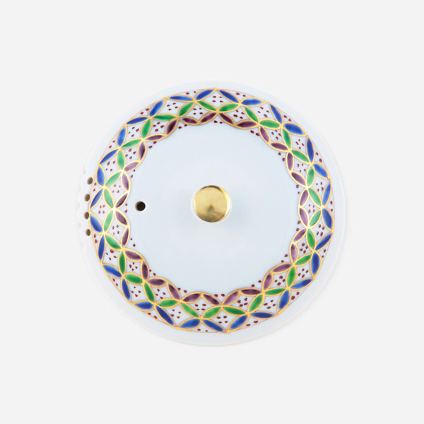 宝瓶 白磁三彩七宝紋 | 西川貞三郎商店