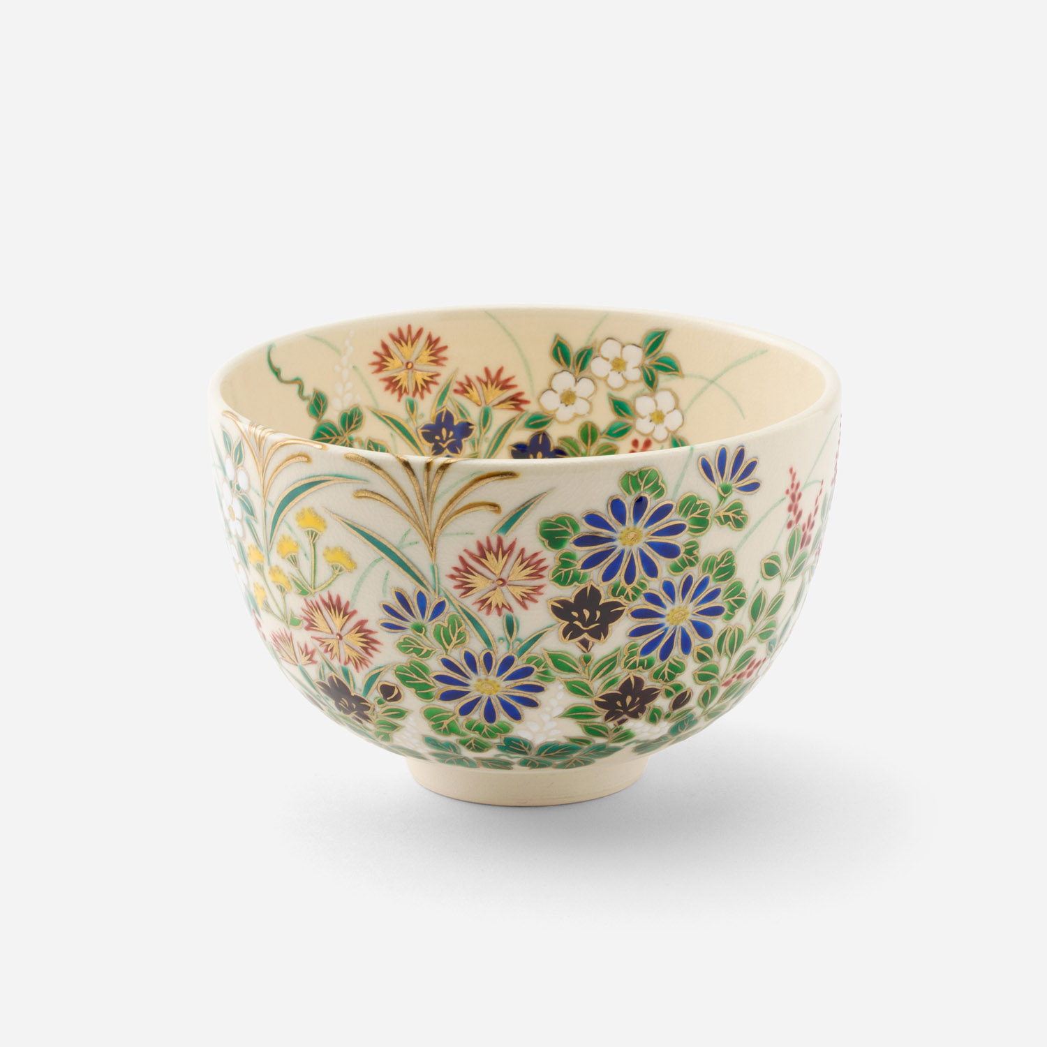 アンティーク　芳幽斉石春造　白楽茶碗　逸堂筆 秋草絵　時代物 7798_1_expand.jpg