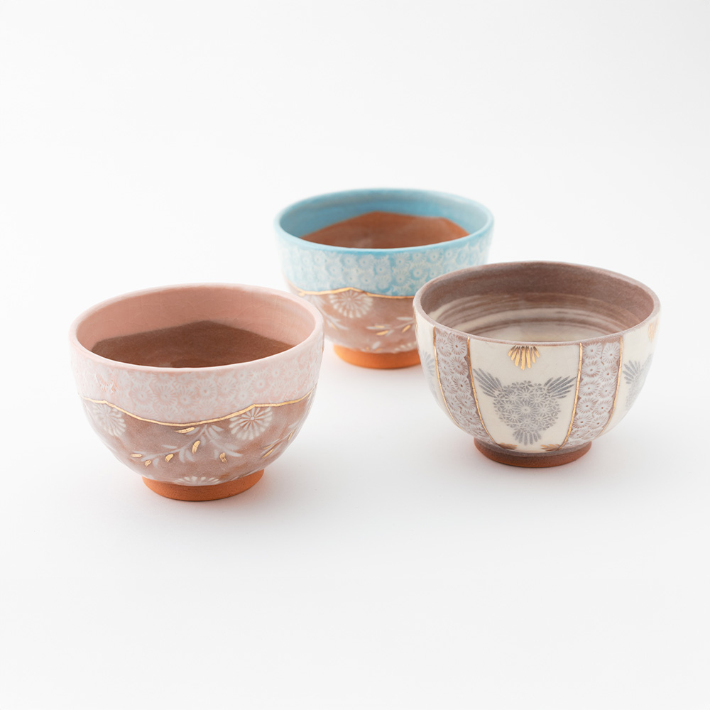 抹茶盌 釉彩三島詰唐草 桃色 | 西川貞三郎商店